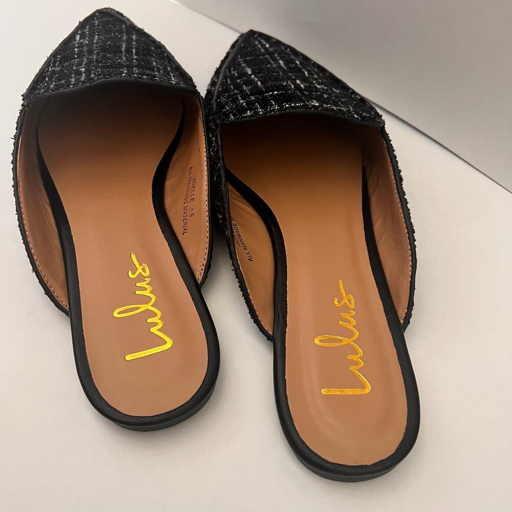 Lulus Black loafer slides Size 8.5 - Picture 4 of 5